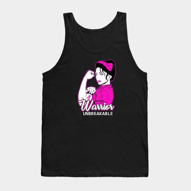 Unbreakable | Breast Cancer Warrior Tank Top by jverdi28